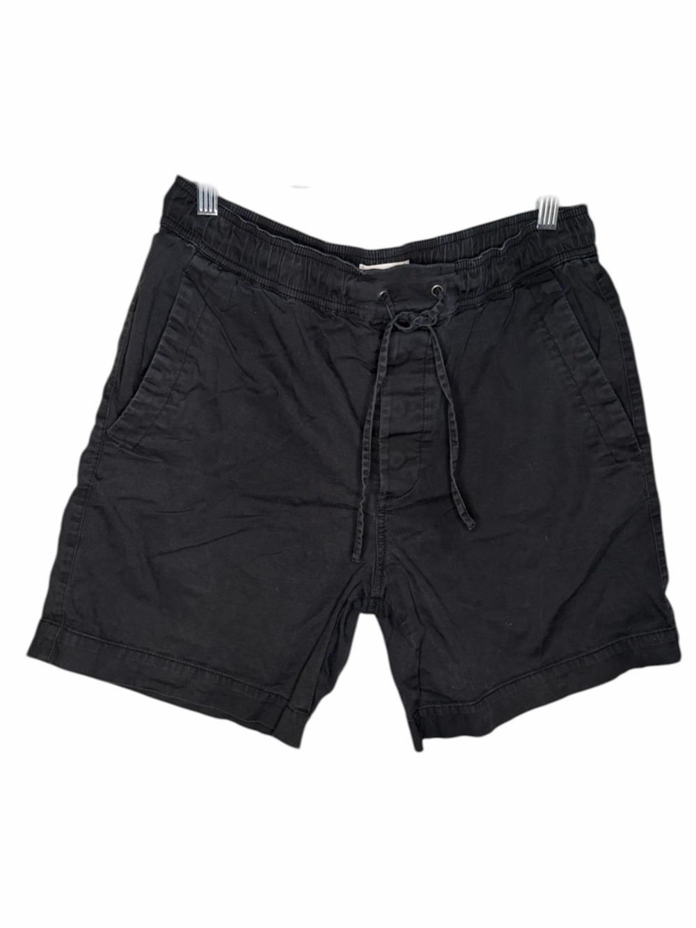 Everlane Black Cotton Elastic-Waist‎ Drawstring Shorts